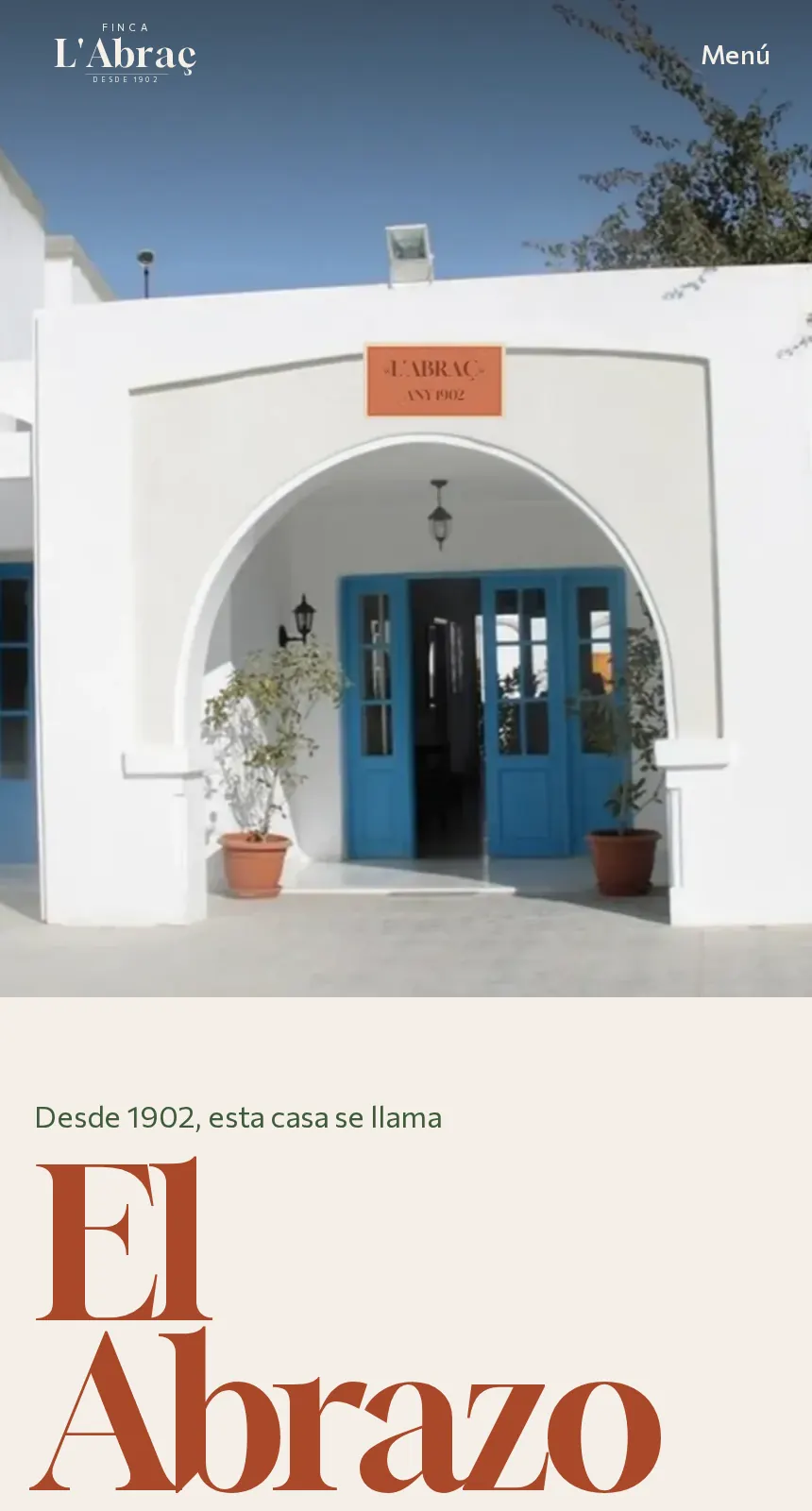 Demo de diseño de Finca L’Abraç (negocio ficticio), vista en el móvil